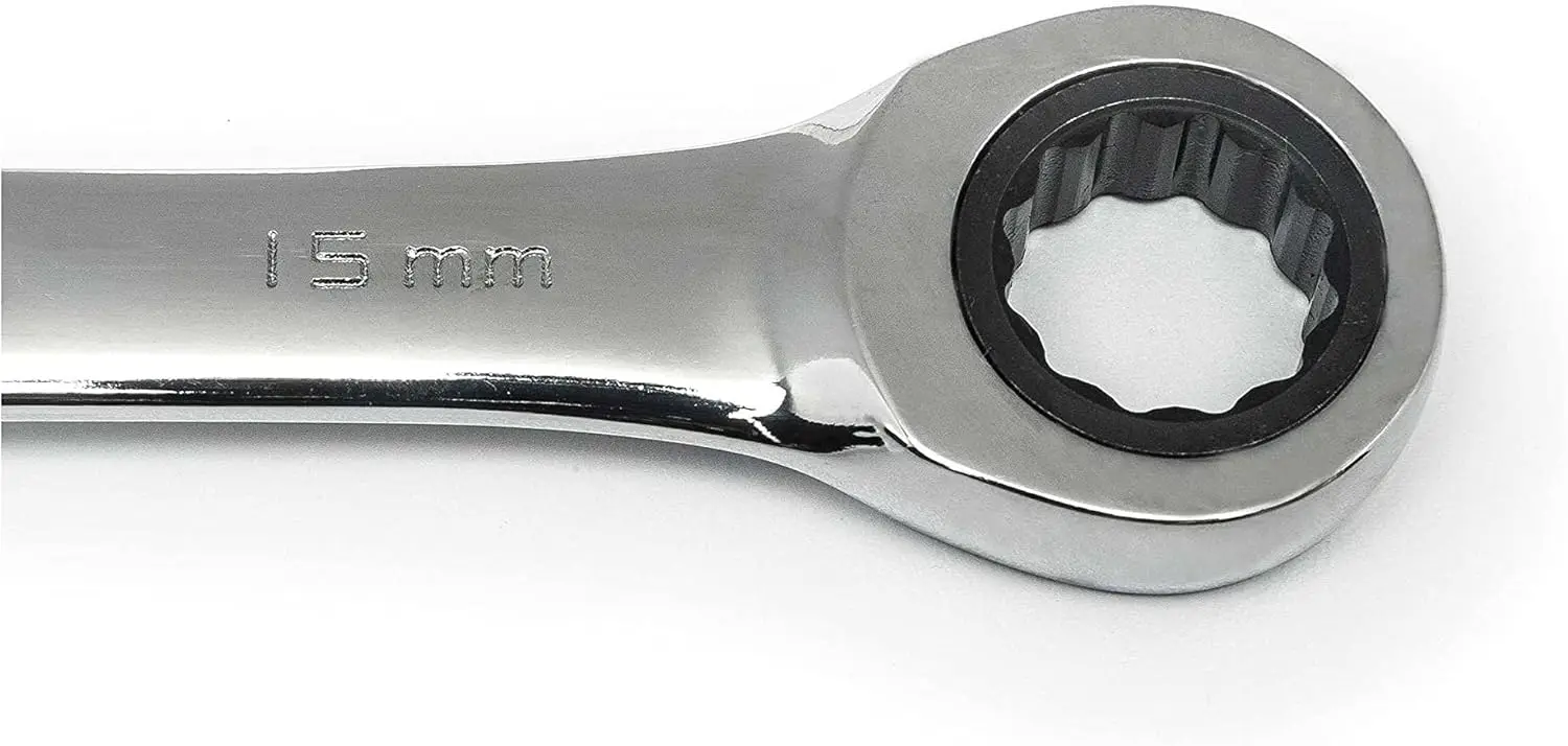 30 Piece 12 Point Ratcheting Combination SAE/Metric (1/4-1 in., 8-24 mm) Wrench Set with Wrench Racks - 86702