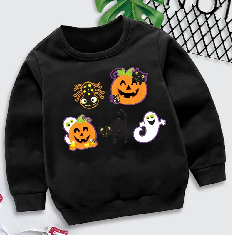 Maglietta a maniche lunghe con stampa di Halloween T-Shirt Tee Girls Boy Party T Shirt abiti abbigliamento regalo Hot Fashion top per bambini nuovo