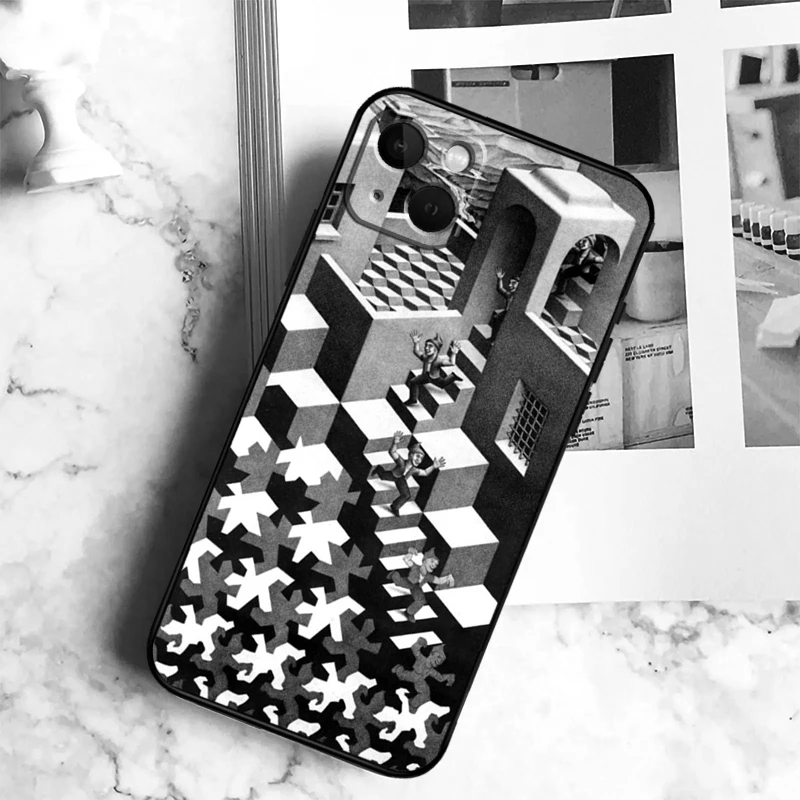 Escher Staircases Phone Case For iPhone 15 16 14 Plus 13 12 Mini 11 Pro Max X XR XS Max 7 8 Back Cover