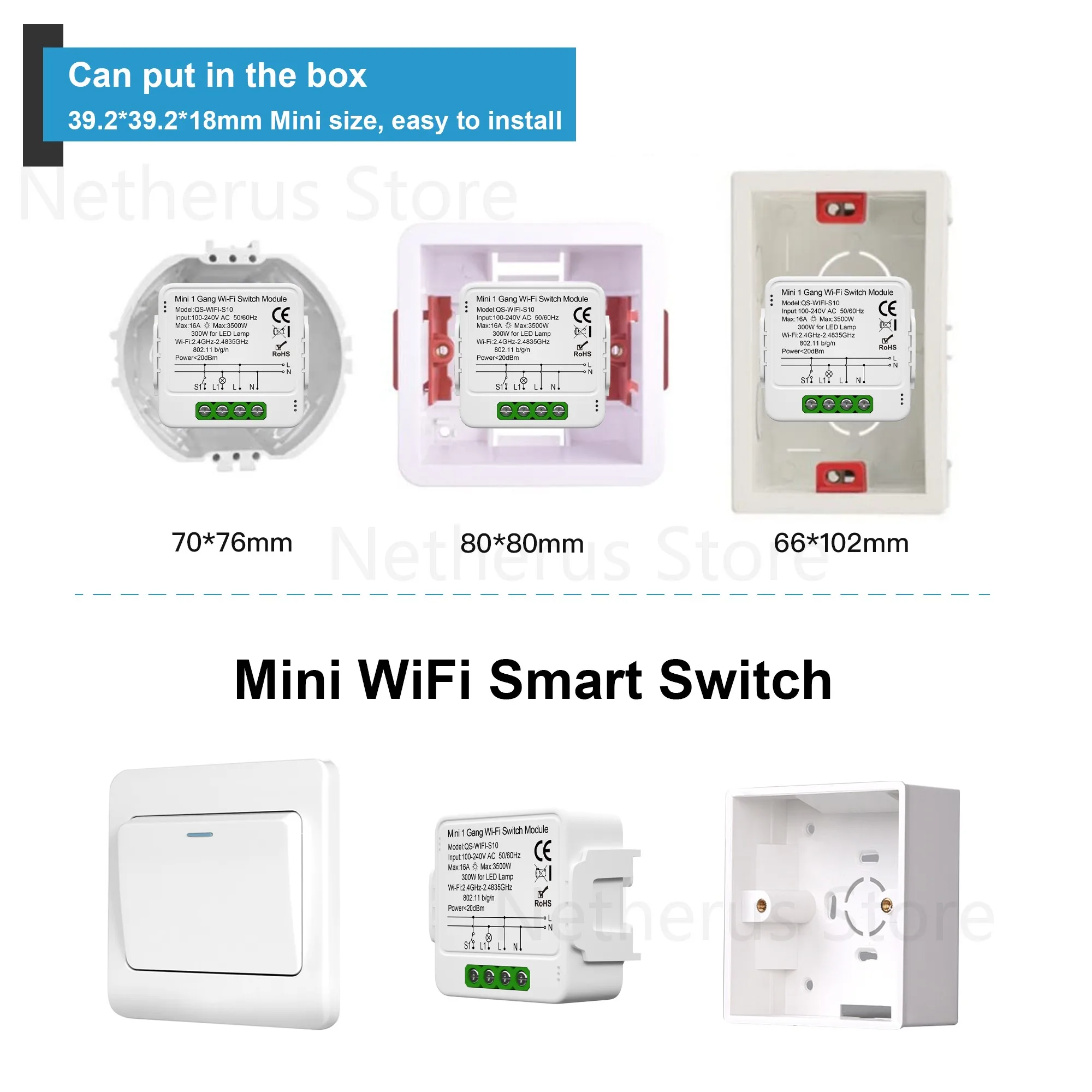 Tuya WiFi Smart Switch Module 1/2/3 Gang Mini Relay Smart Home DIY Module Compatible with Smart Life Alexa Google Assistant