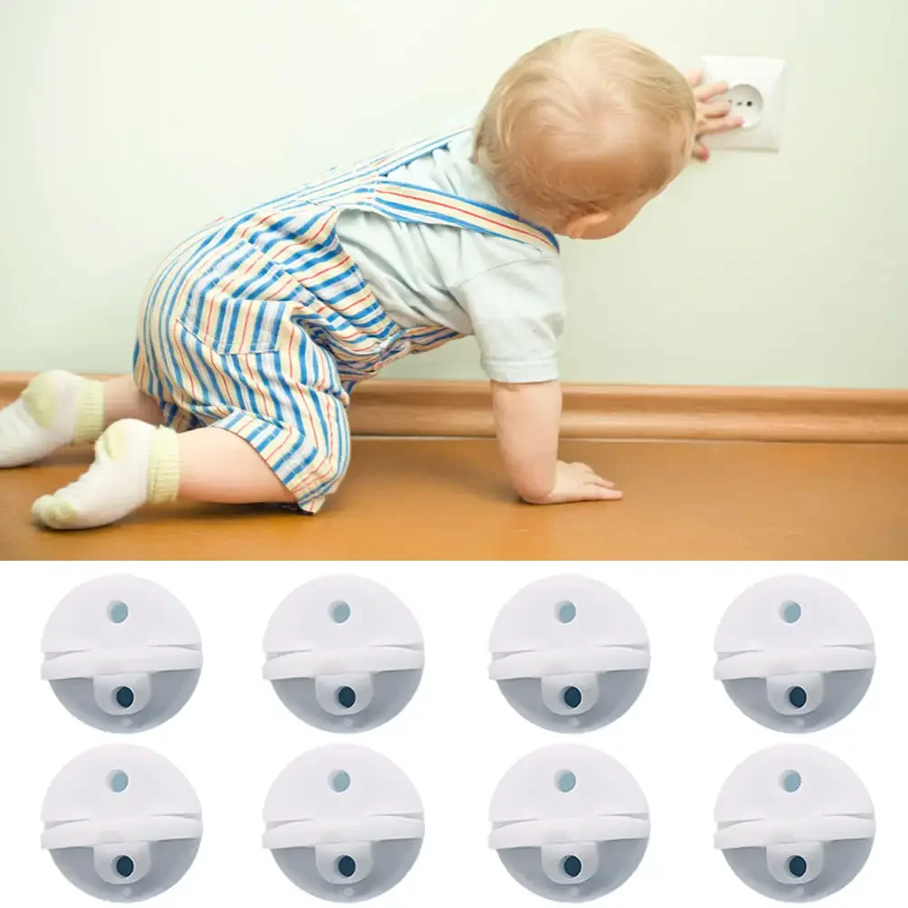 White Electrical Safety Socket Protective Cover Baby Care Safe Guard Protection Children Anti Electric Shock Rotate Protector