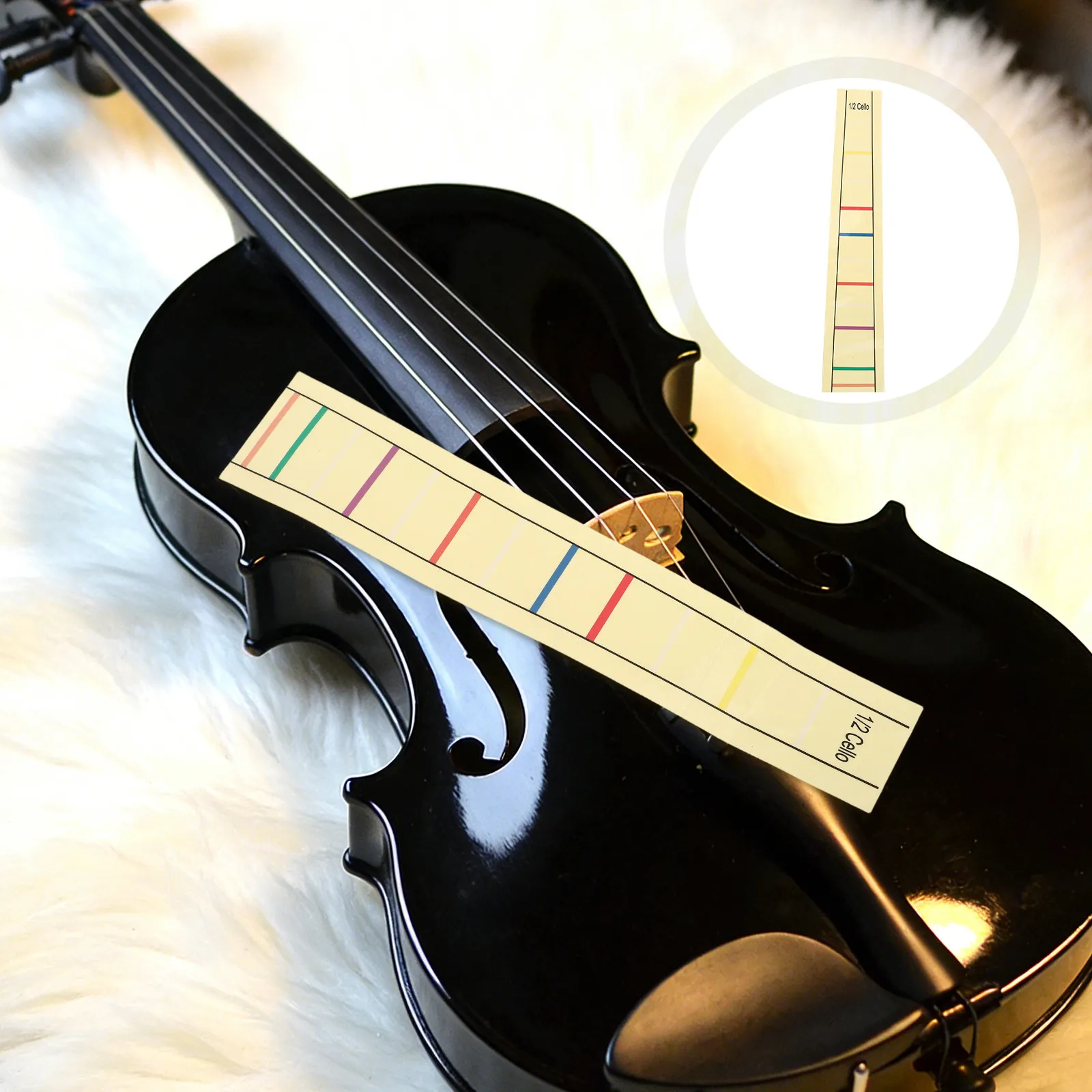 2Pcs Cello Fingerboard Learning Stickers for Beginners Removable Washable PVC Material Accurate Intonation Aid Cello Fingering
