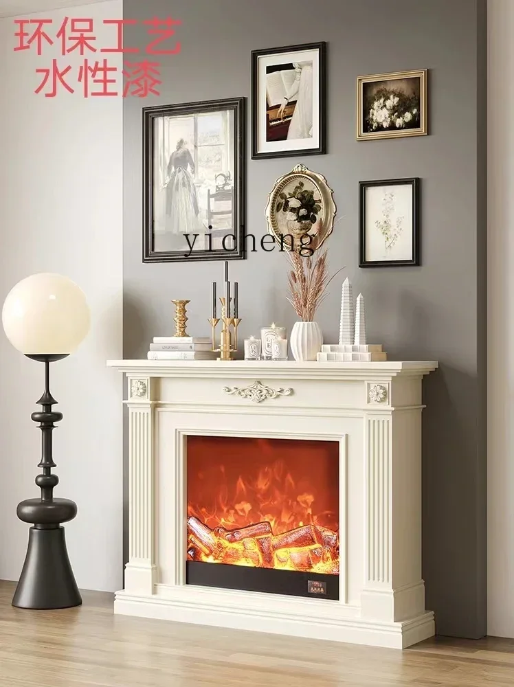 GZ French solid wood fireplace decorative cabinet American living room simulation European entrance fireplace cabinet