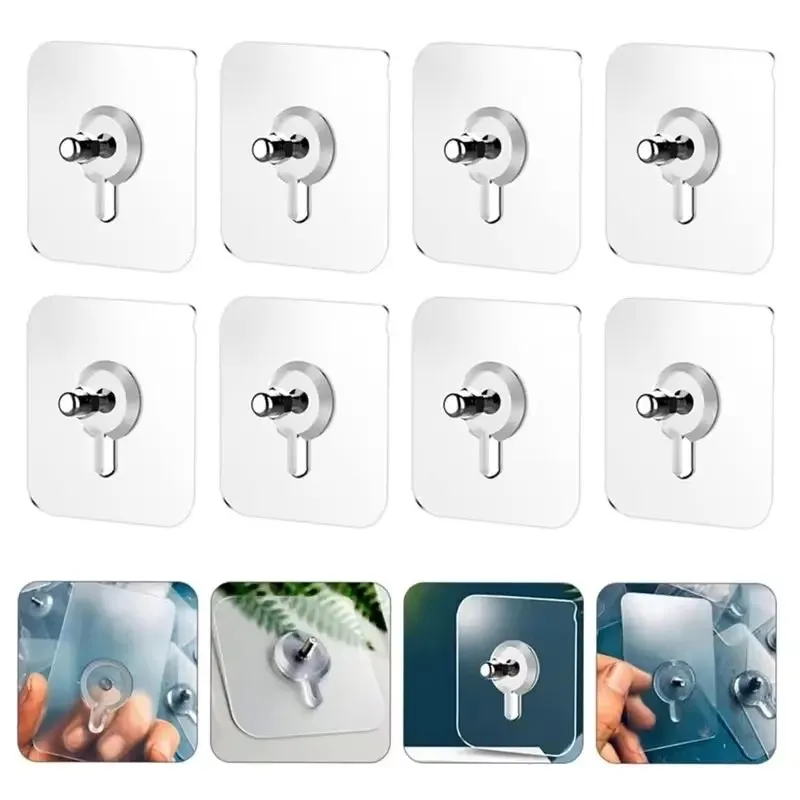 10/30/60Pcs Seamless Hook Non-Trace Home Wall Hooks Furniture Hangers Strong Adhesive Kitchen Sticker for Hanging Decorations