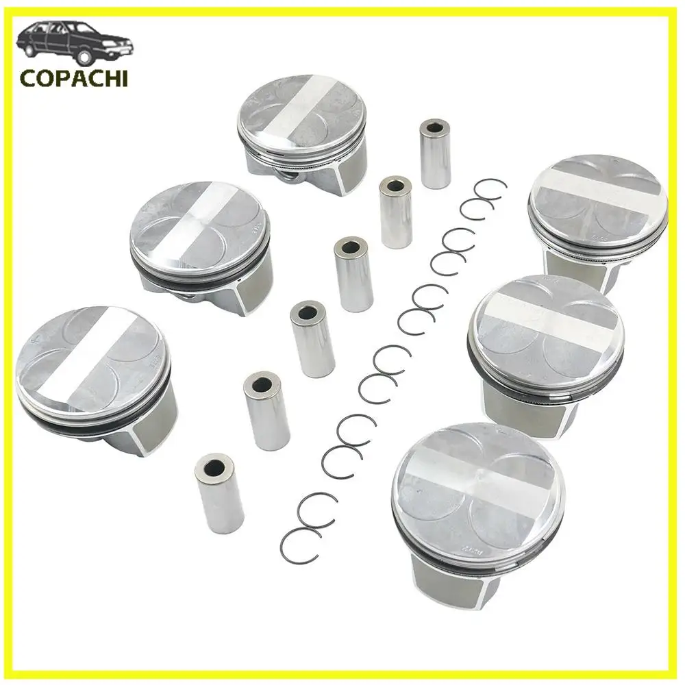 6pcs Pistons & Rings Set 2720300117 A2720304017 A2720301018 2720303717 for Mercedes-Benz E-CLASS W211 W212 M272 E25 E30 Engine