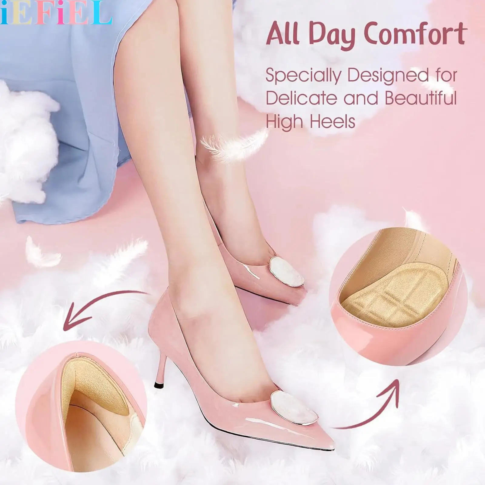 

High-Heel Shoes Heel Protector Pads Forefoot Pads Set Comfortable Non-Slip And Anti-Abrasion Insoles for Daily Wear