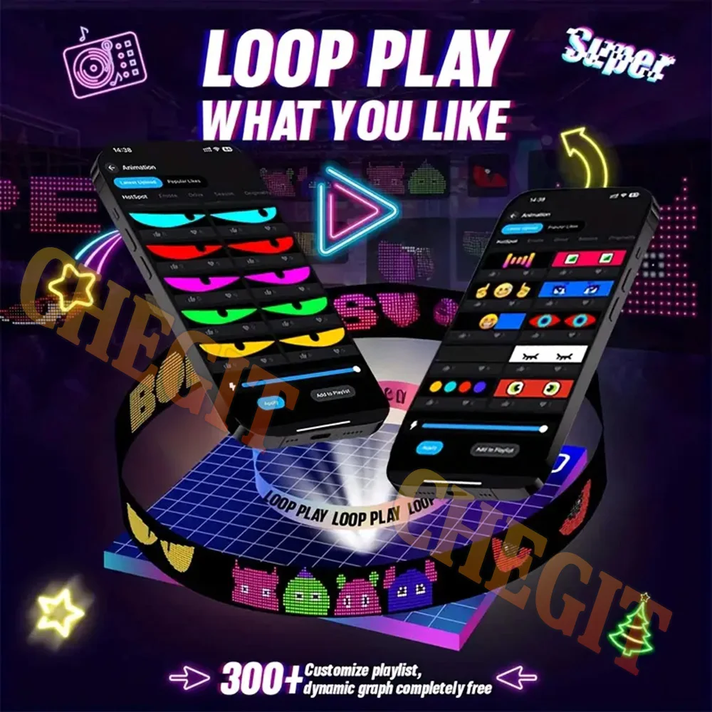 2M Large Upgraded Devil Eye Truck Car LED Pixel Panel Light APP+Voice Control Soft Foldable Lighting Scrolling For Windshield