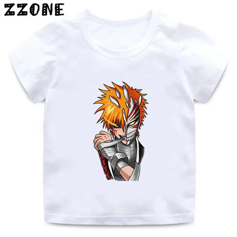 Anime Bleach Kurosaki Ichigo Print Cartoon Kids T-Shirts Casual Girls Clothes Baby Boys Short Sleeve Tshirt Summer Children Tops