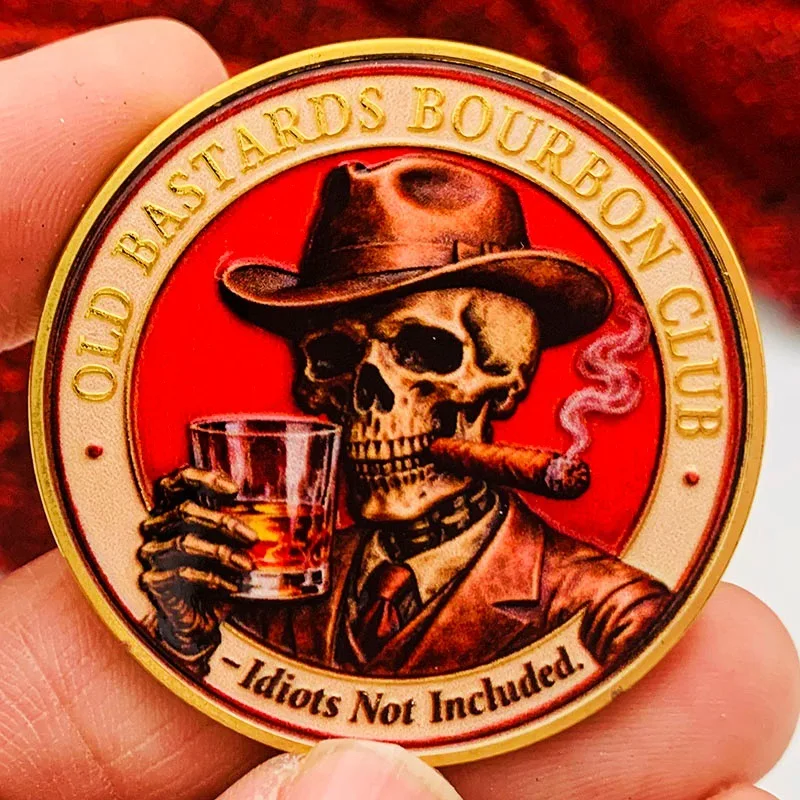 Moneta Souvenir Teschio Decorativa Memento Mori, Moneta da Collezione Teschio, Decorazione per la Casa