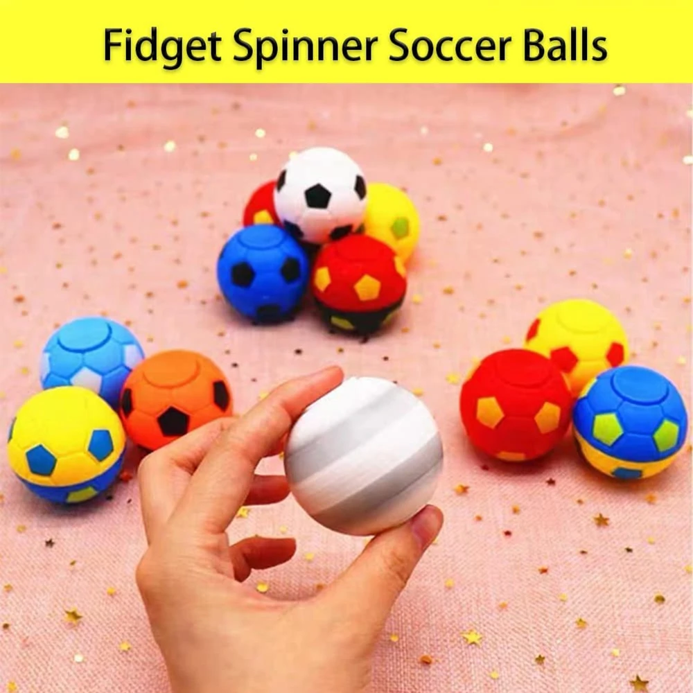 32PCS Mini Rotatable Fidget Spinners Soccer Ball Toys for Kids Soccer Party Favors Reduce Pressure Toys Goodie Bag Stuffers