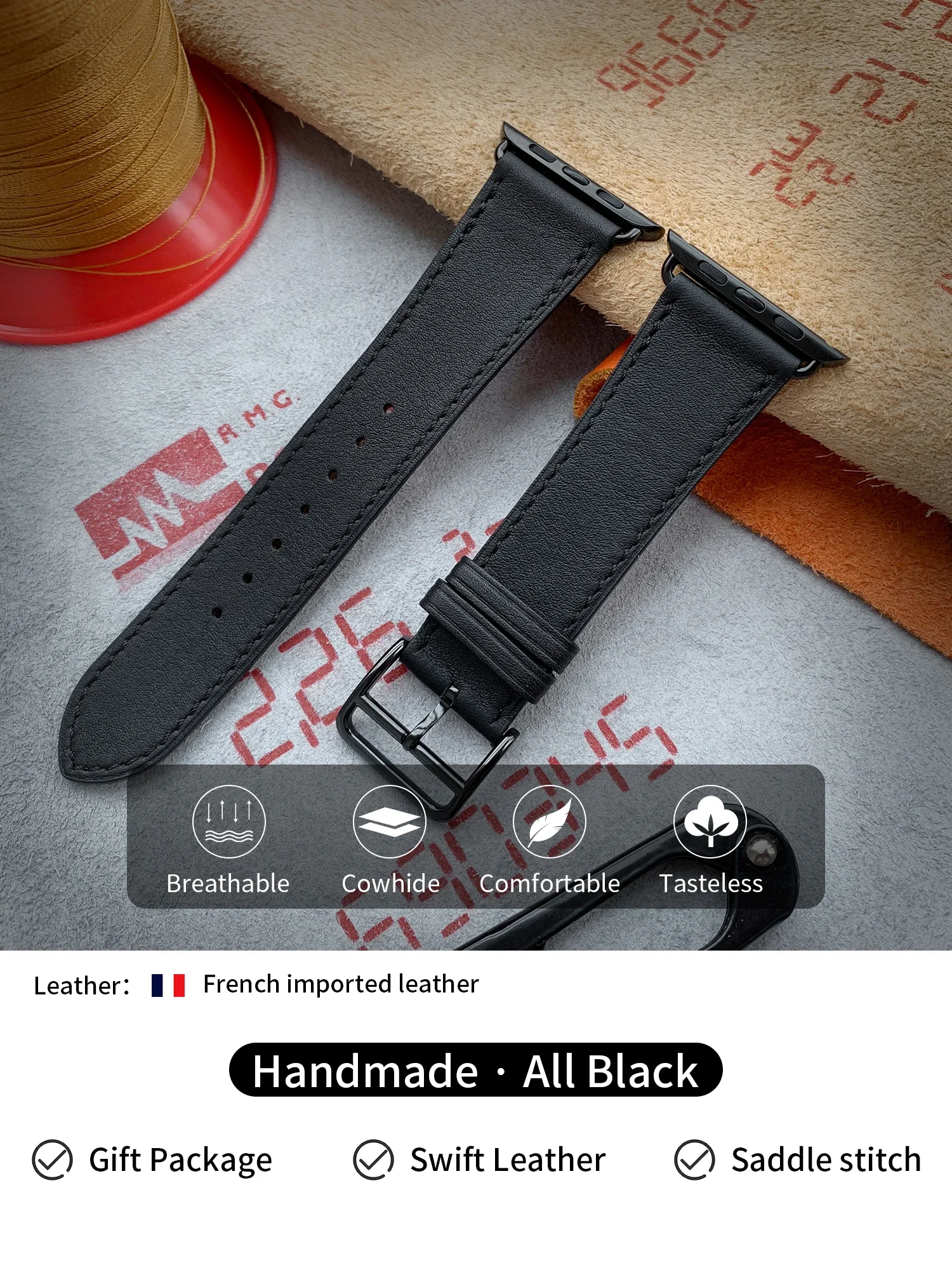 Kebitt Genuine Leather Band For Apple Watch Series 11 10 9 8 7 6 5 Se 3Ultra 3 2 46MM 41mm 42MM 45mm 49MM Iwatch Strap Watchband
