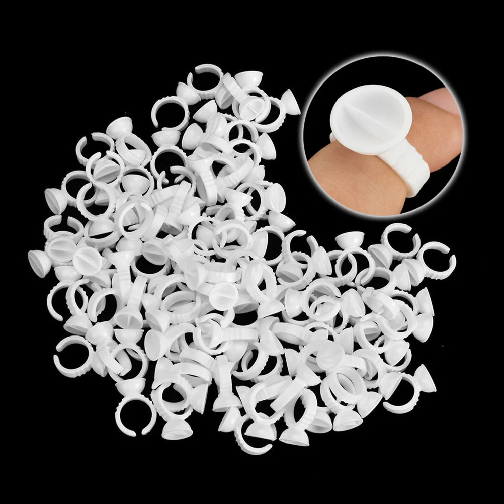 100 Pcs Makeup Palette Tattoo Ring Cup Pigment Container Glue Rack Cups