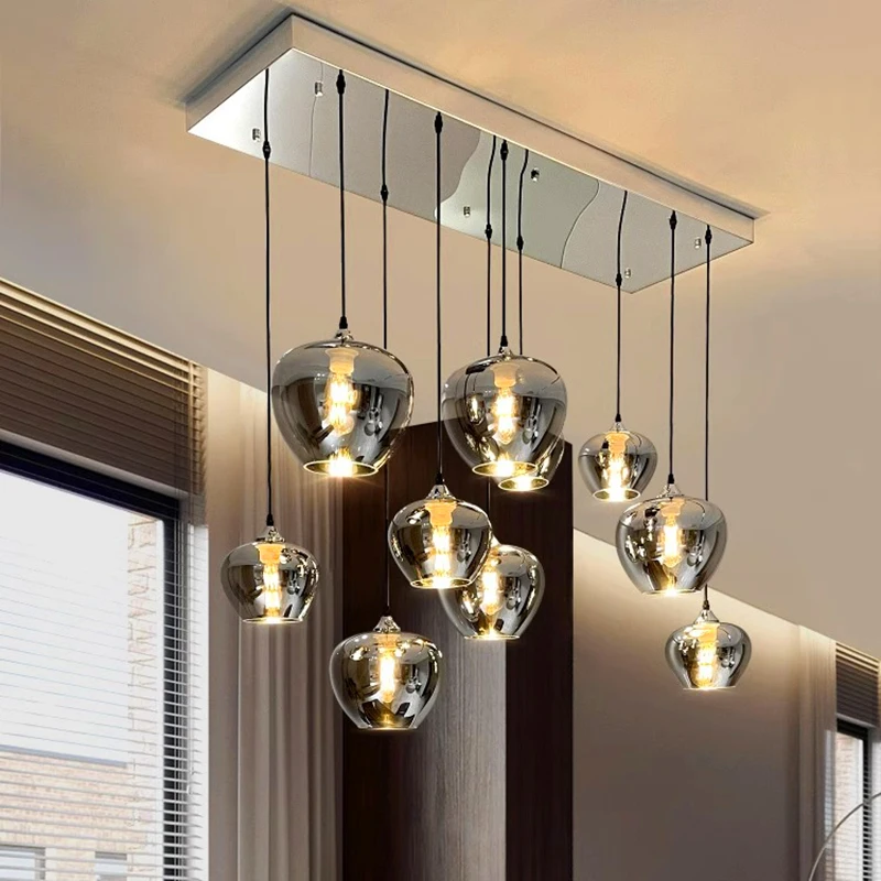 Home decoration chandelier dining room Pendant lights indoor lighting light fixture Ceiling lamps salon fancy lighting glass