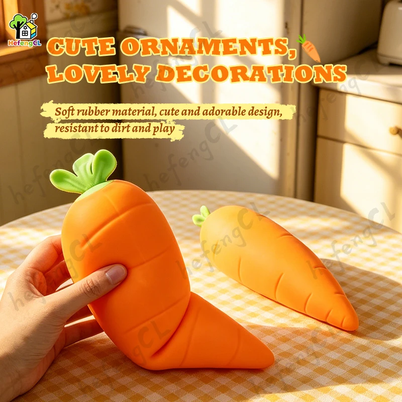 HefengCL Oversized Carrot Squishy Toys,TPR Soft Fidget Toy,Stress Relief Toy for Adults Kids,Gift for Classroom Party Holiday