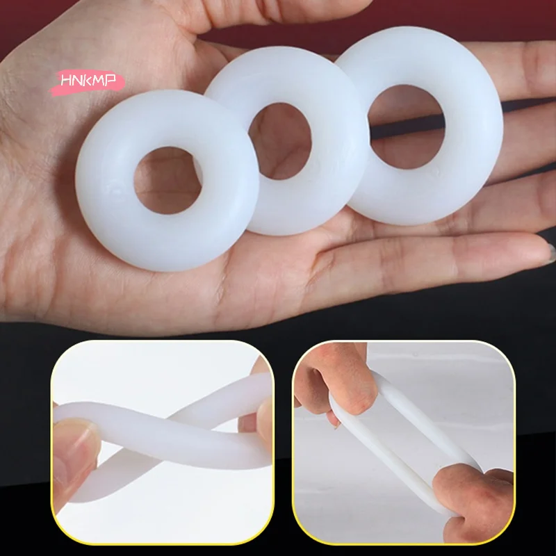 3Pcs Lasting Erection Penis Ring Male Delayed Ejaculation Scrotum TPE Reusable Cock Rings Testis Restraint Sex Toys For Men