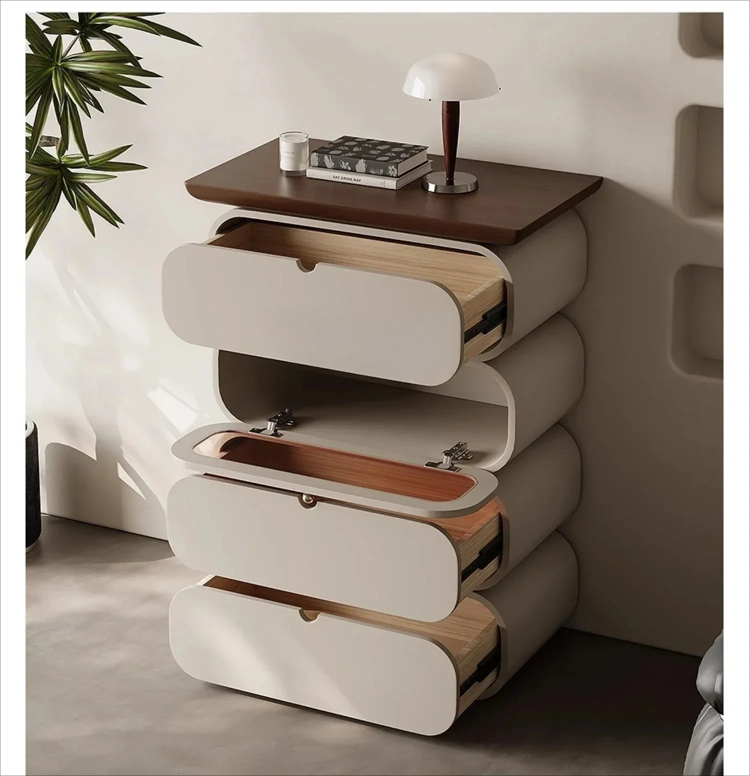 HGMinimalist Four-Bucket Cabinet Creative Chest of Drawers Home Living Room Bedroom Simple Paint Drawer Small Apartment