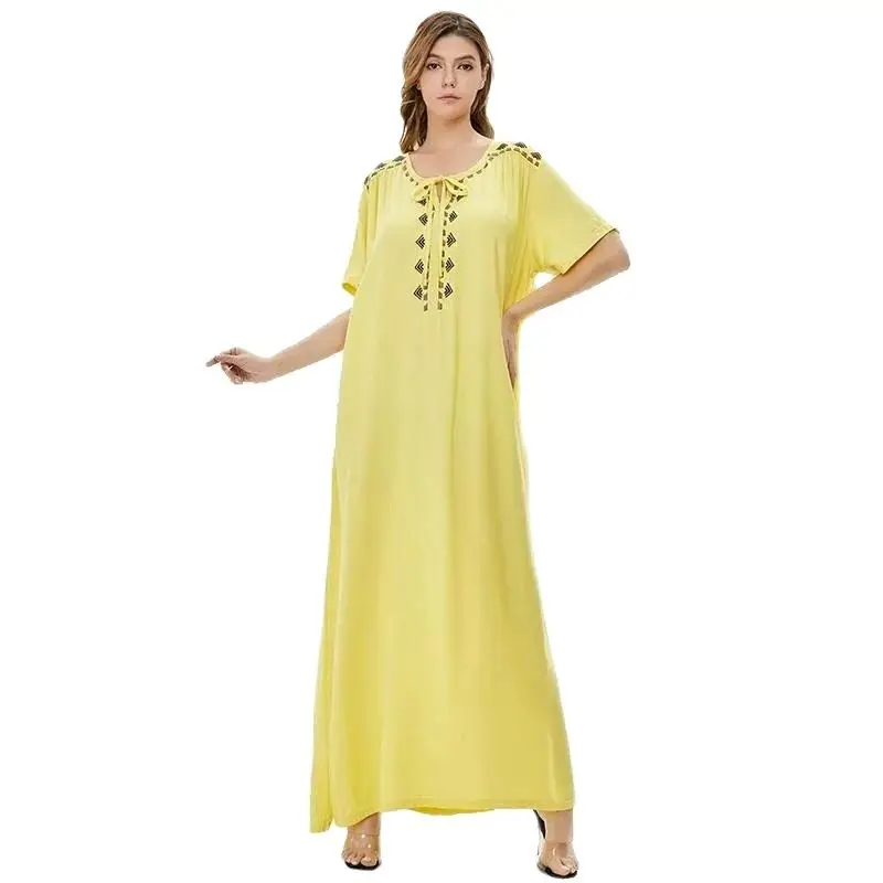 

Muslim Women's Dress Abaya Islamic Middle Eastern Long Robe Vestido Largo Mujer Verano Muslim Dress Kaftan Robe Femme Musulmane