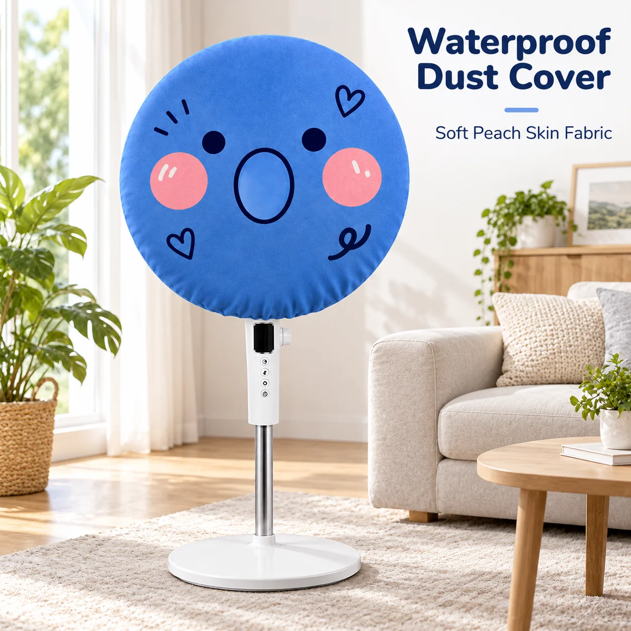 Personalized Electric Fan Dust Cover Custom Image Printed Waterproof 48cm Soft Standing Fan Cover with Drawstring for Home Decor