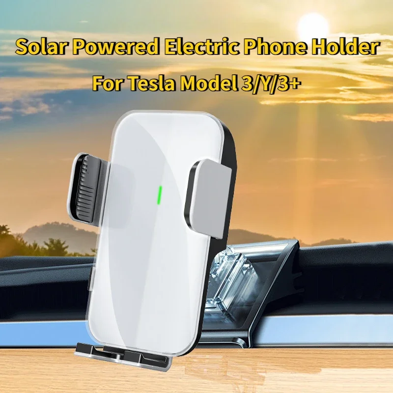 

Car Mobile Phone Holder for Tesla Model 3/Y/3+ Car Air Outlet Solar Powered Electric Phone Holder Bracket Accessories 2021-2024