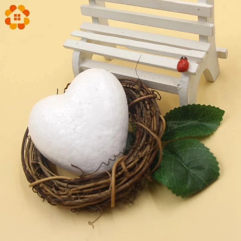 10PCS White Heart Shape Modelling Polystyrene Styrofoam Foam Ball DIY Christmas Ornaments Gifts Birthday Wedding Decor Supplies