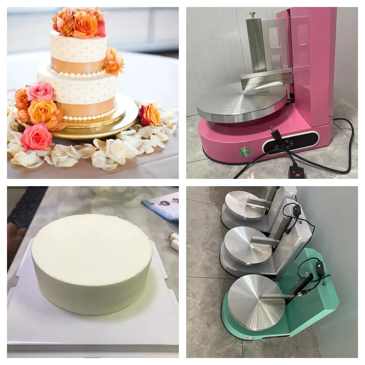 Birthday Cake Cream Icing Coating Machine 110V 220V 4-12 Inch Bread Wedding Cake Cream Butter Spreading Daubing Icing Equioment