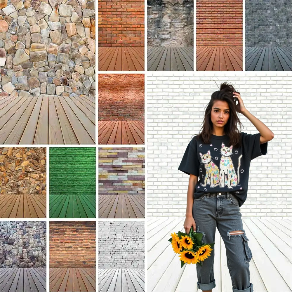 

MOON.QG White Brick Stone Wallpaper Photo Backdrounds Product Photography Background Wedding Decorations Birthday Photozone