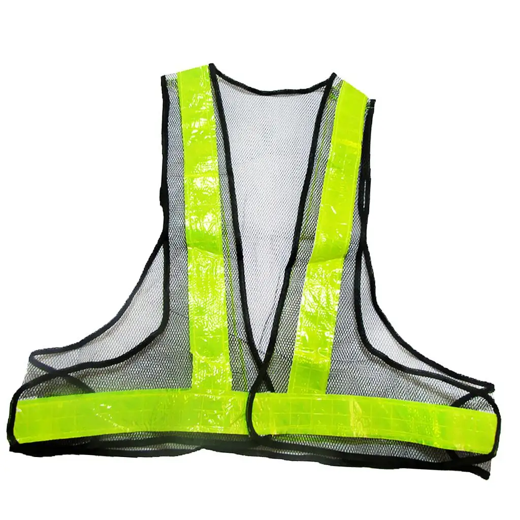 Adjustable Vest Reflective Jacket Security Waistcoat Vest Band -Black