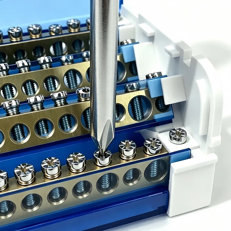 UK125A 125A 500V DIN Rail Power Distribution Terminal Block 2/4 Input 12-56 Output Screw Connector Busbar for Electrical Panel