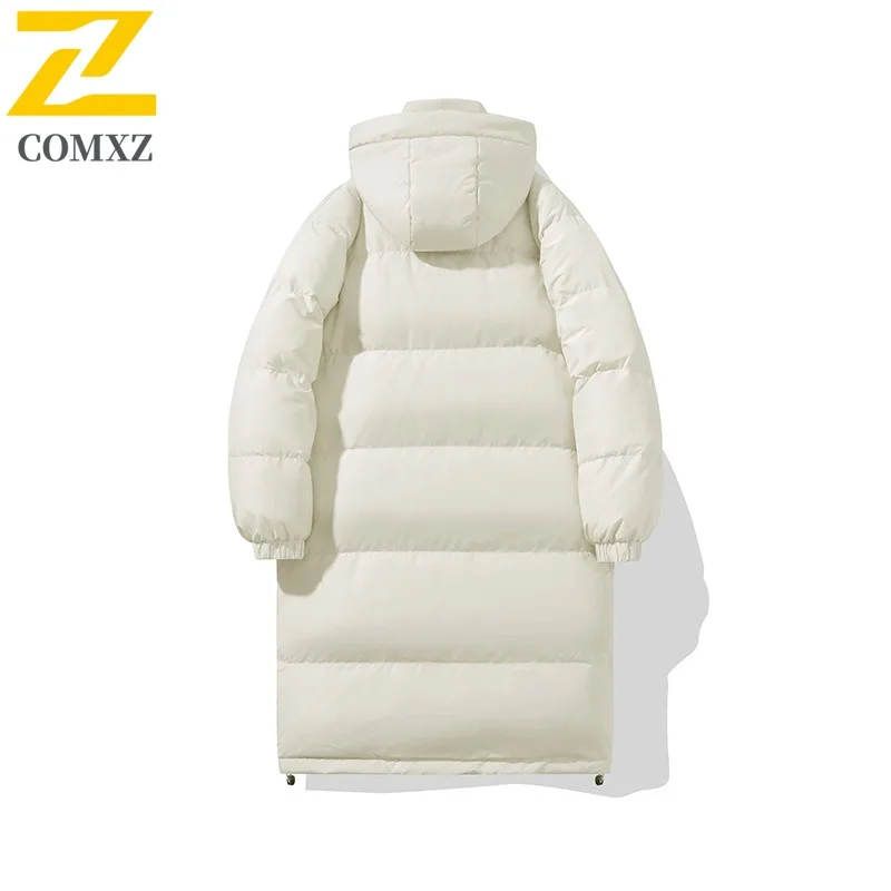 COMXZ Men Parker Coat 2025 Trendy Solid Color Ski Travel Warm Loose Hiking Cotton Padded Jacket Windproof Street Puffer Jackets