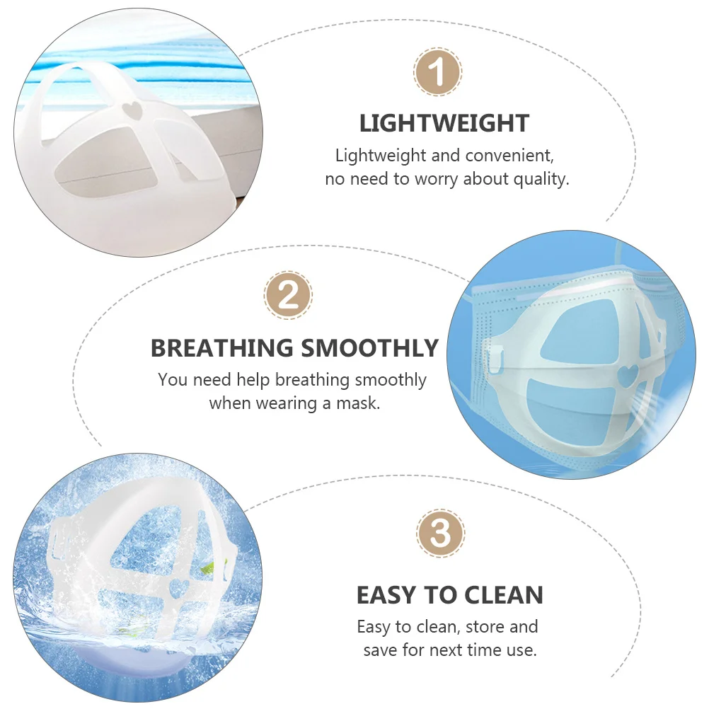 10個のマスクサポートラック3D通気性ブラケット再利用可能な軽量インナーフレームで快適なマスクの装着と保管が可能