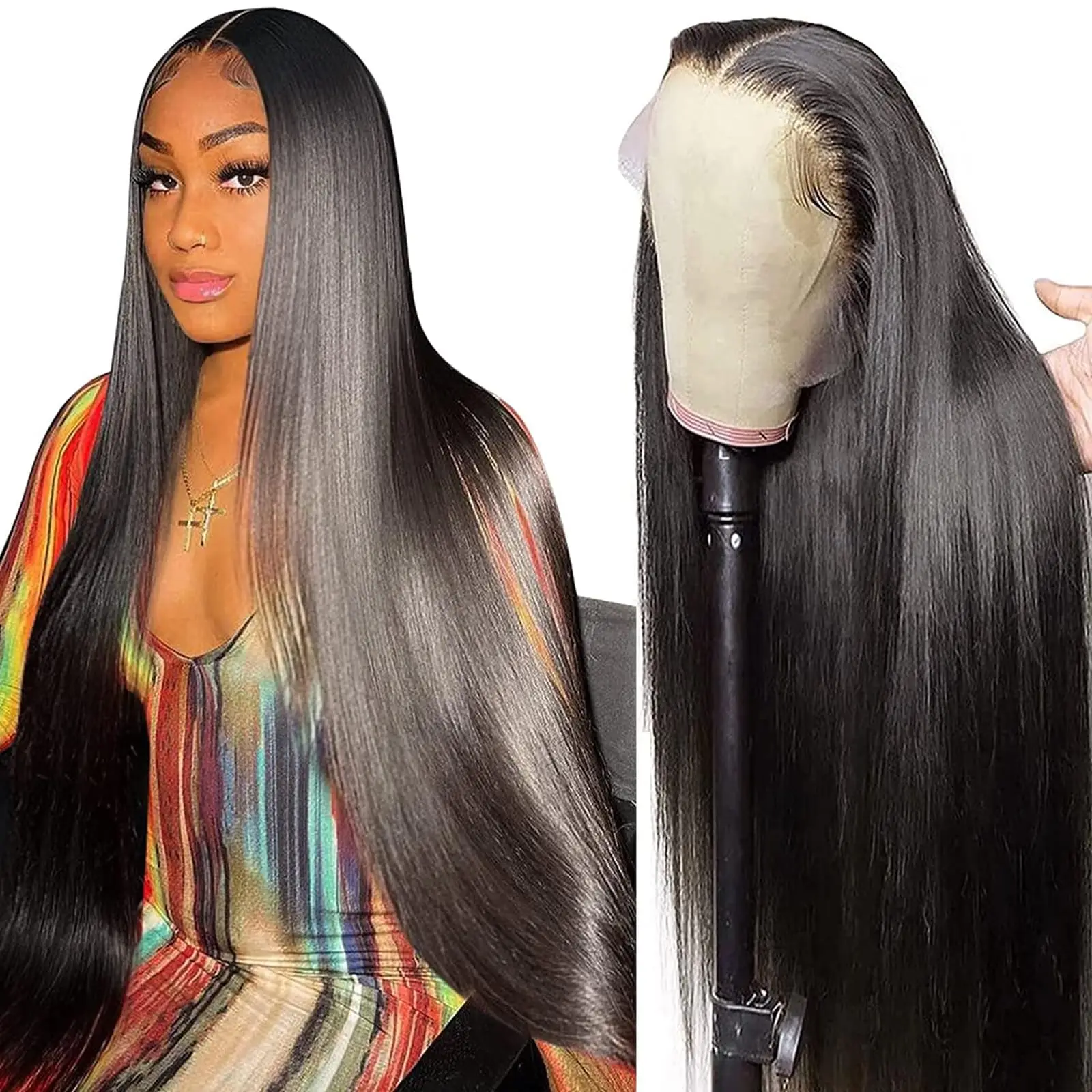 13x6 Bone Straight Lace Front Human Hair Wig Brazilian 13x4 Straight Transparent Lace Frontal Wigs 30 Inch Brazilian Wigs