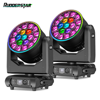 NEW 1/2PCS 19x15W LED Moving Head Light RGBW Beam Effect Lighting Stage Focusing Lights Projector for Concert Theater Live Show