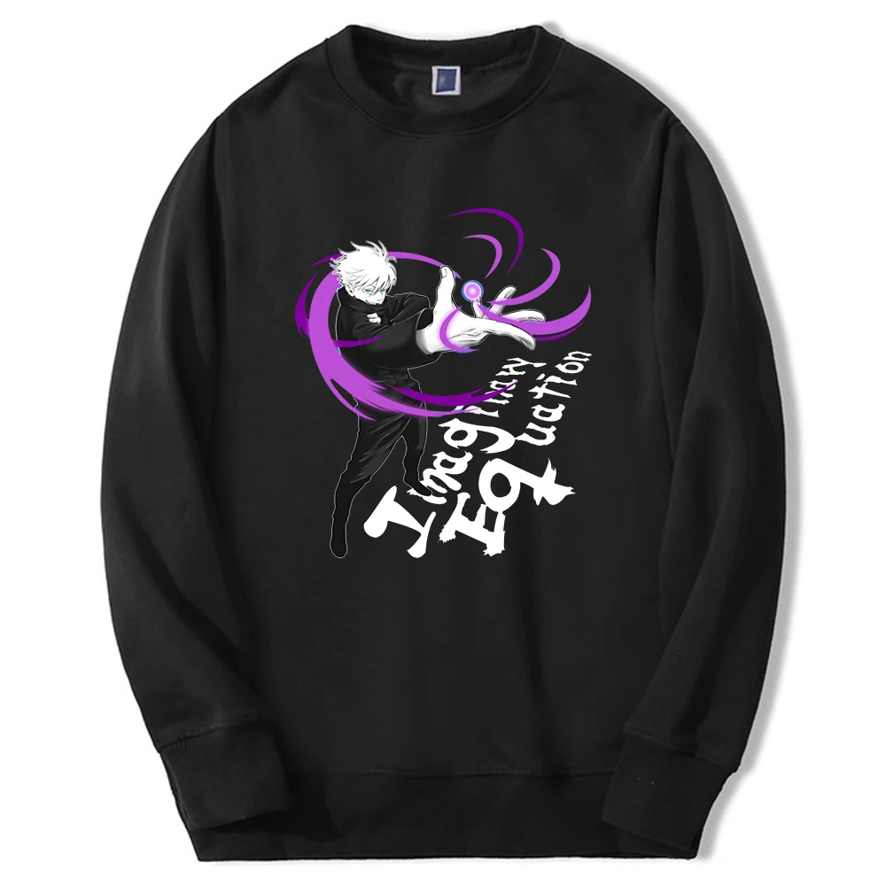 

Jujutsu Kaisen Anime Mens Hoodies Sweatshirts Gojo Satoru Manga Graphic Pullover Hip Hop Crewneck Harajuku Pullover Streetwear