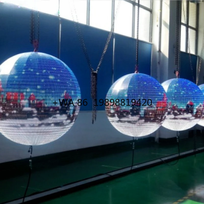 

360-градусный креативный круглый шар P3 светодиодный экран кольцо круговой формы шар мягкий гибкий круглый светодиодный сферический шар экран дисплея