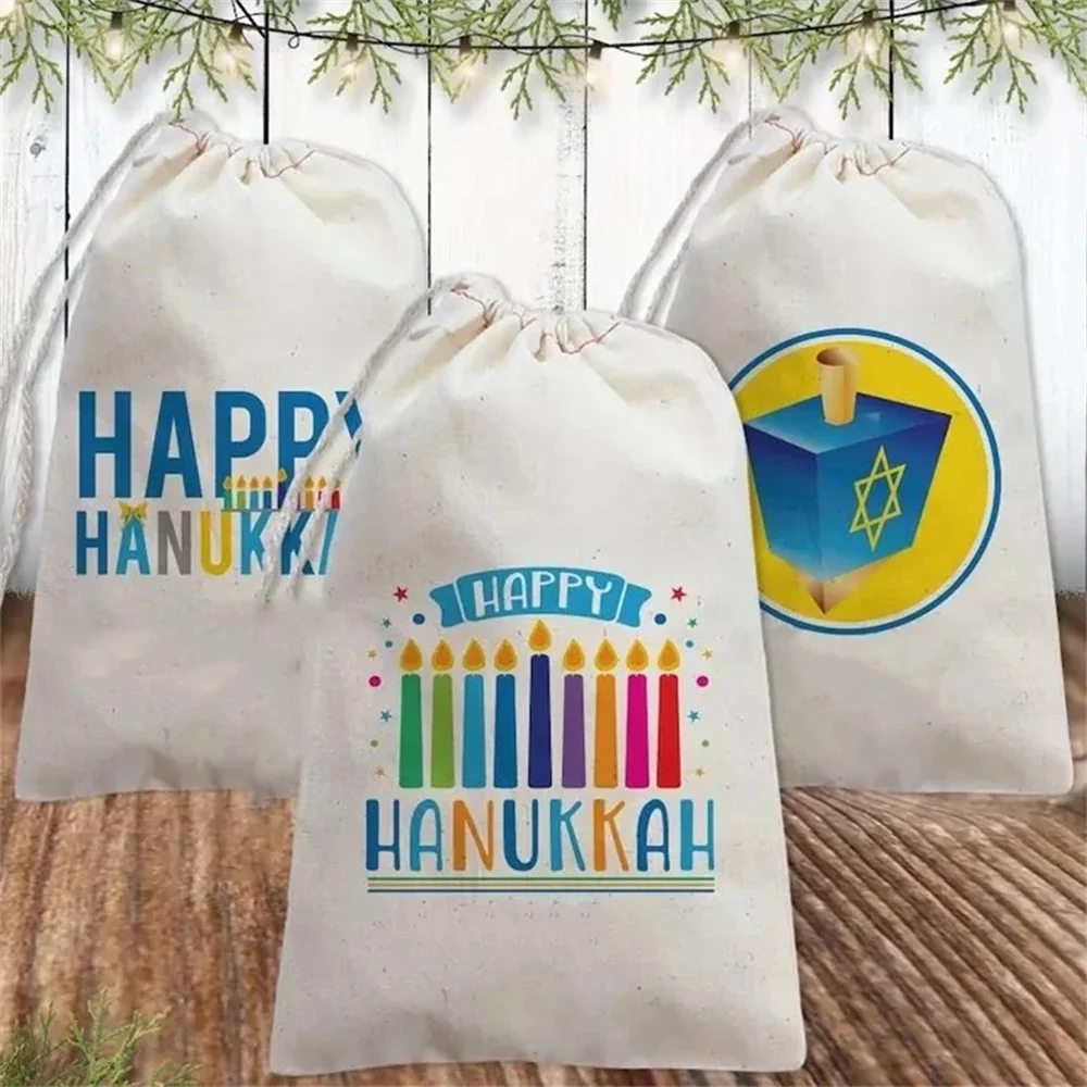 

20 Dreidel Menorah Happy Hanukkah candy bag kid boy girl gift Wrap Chanukah Jewish Holiday Festival of Lights party decoration