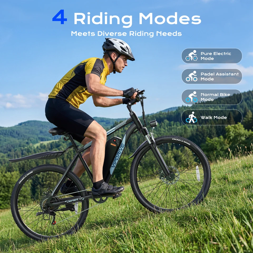 VIPDRIVE Defier 1.1 Adult Electric Bike, 750W Peak Motor, Electric Road Bicycle, 48V 7.8Ah Fatbike, 26", 20MPH Mountain Ebike image 9