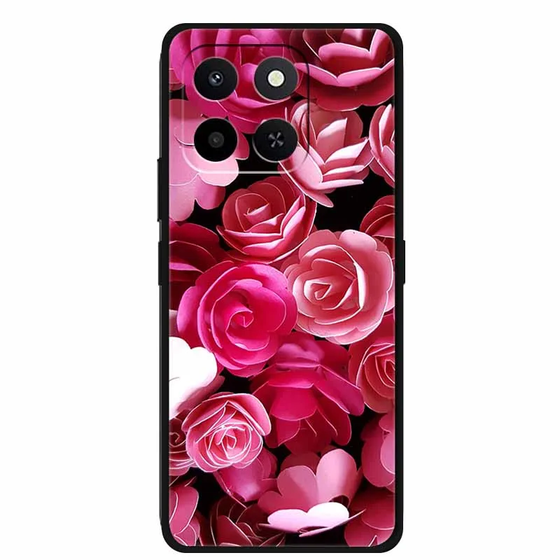 ل Honor X7d play 10T 400 الذكية 5G 2025 الحالات الهاتف المضادة للخبط الأسود سيليكون لينة حافظة من البولي يوريثان ل Honor X7d 4G الغطاء الخلفي Funda