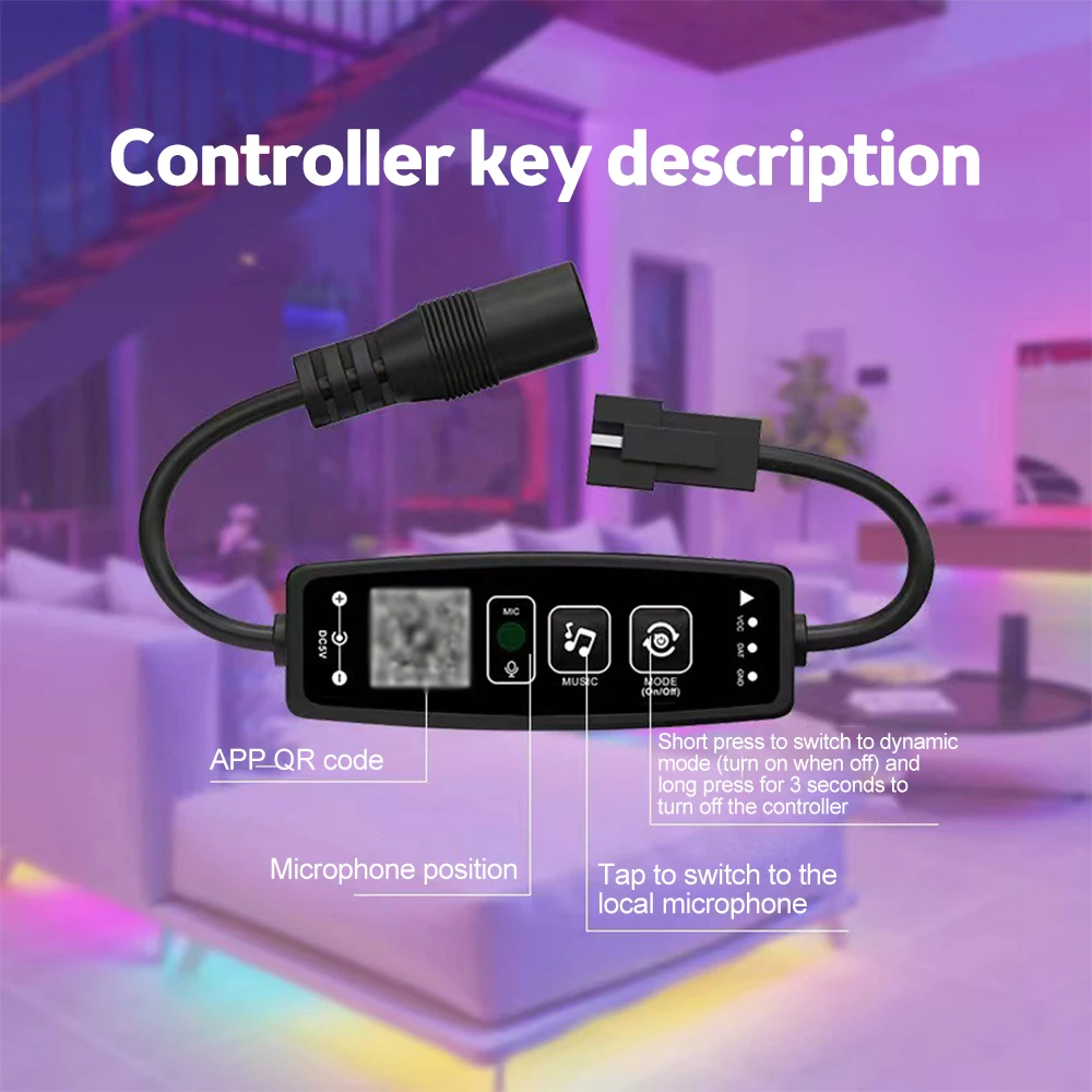 Kontroler WS2812B muzyka Bluetooth kontrola aplikacji do Pixel LED pasek światła SK6812 WS2811 WS2812 taśma światła USB 5V pilot zdalnego sterowania