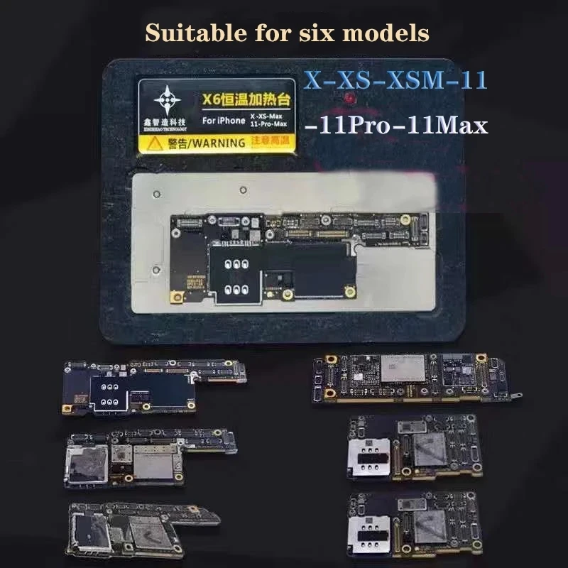 XINZHIZAO 6 in 1 Mainboard Layering Constant Temperature Heating Table Iphone X XS XSMax 11 Pro Max Fixture Desoldering Platform