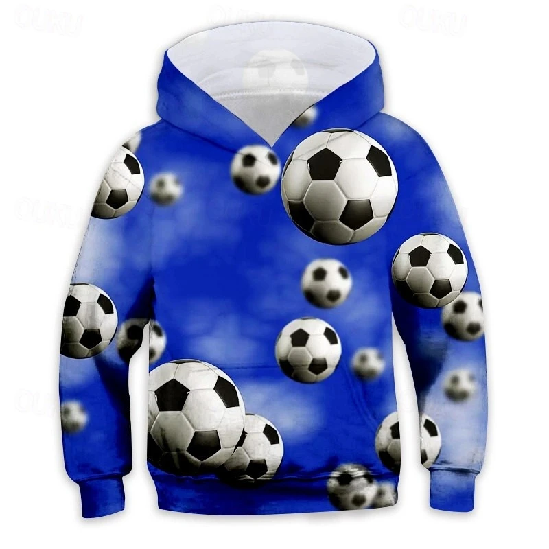 Football Sports Printed Hoodie Men's Breathable Loose Pullover Sweatshirt Popular Cheerleading Team Hoodies Clothing Fashion