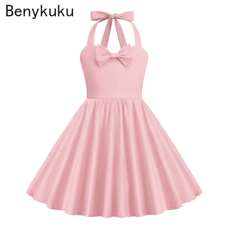 Kids Girls 50s Swing Vintage Halter Dress Children Polka Dot Cherry  Strawberry Daily Birthday Party Summer Princess Cotton Dress - AliExpress  200000345