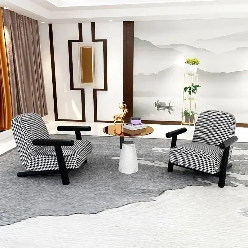 Nordic modern simple single chair designer creative thousand bird grid small fresh leisure chair living room