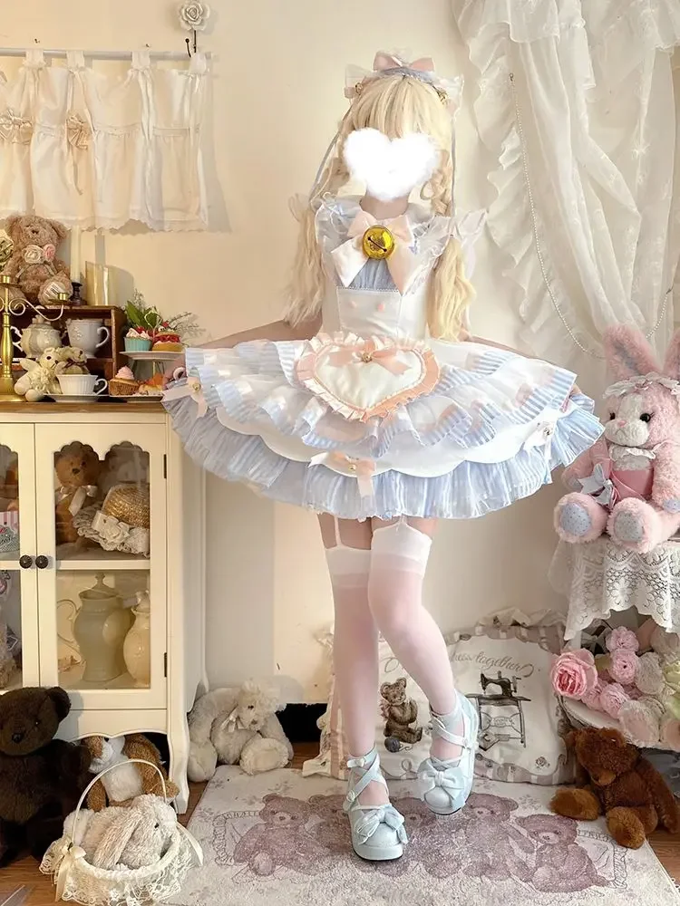 2025 menina mágica sino empregada lolita vestido jsk bonito super doce macio menina inchado vestido de princesa