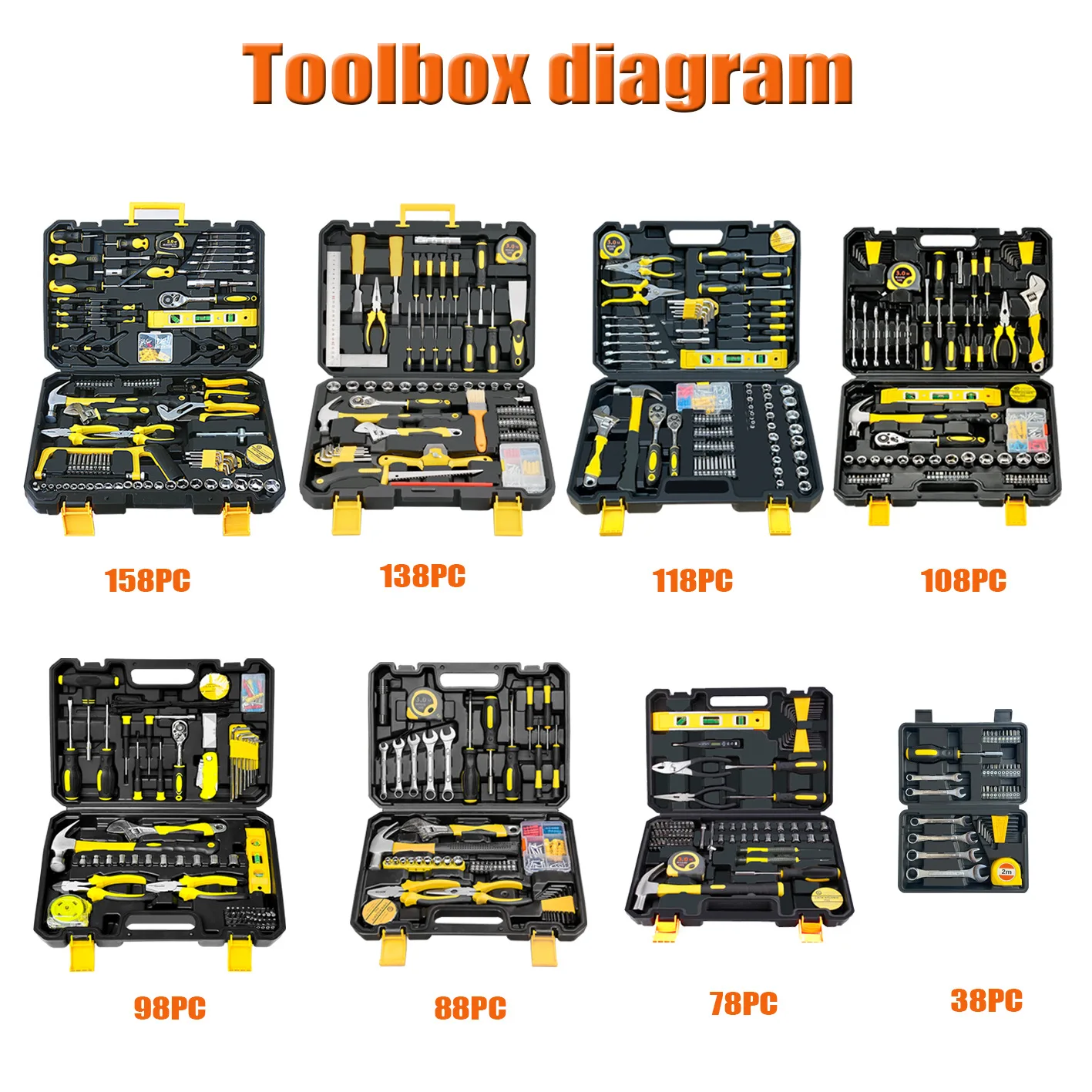 Hardware Hand Tools Combination Car Repair Multifunctional Sets Household Toolbox Practical Multifunctional Combination Tools