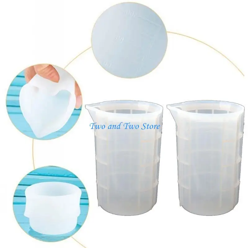 HX6F Silicone Large Measuring Cups for Resin Non-Stick Mixing Cups Too