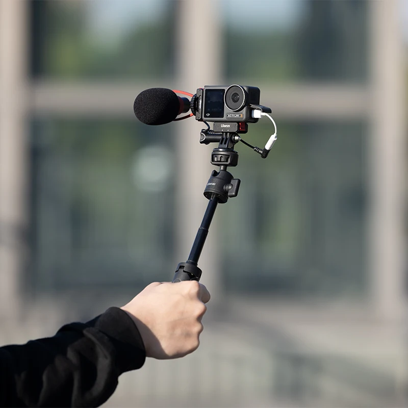 Ulanzi OA-16 DJI OSMO Action 4 Szybkozłączka Pionowy strzał Pokrywa baterii OA-19 Magnetyczny mikrofon rozszerzający z zimną stopką Światło LED