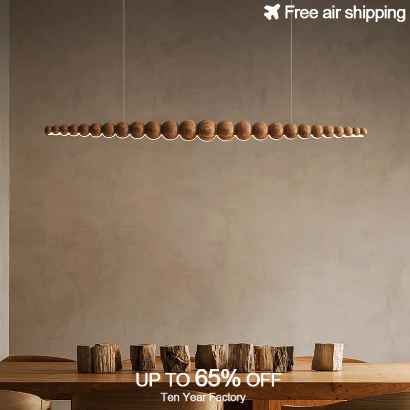 الحديثة الفاخرة طويلة الخطي الخشب الصلب قلادة ضوء لغرفة المعيشة شنقا ديكور السقف الإضاءة الإنارة