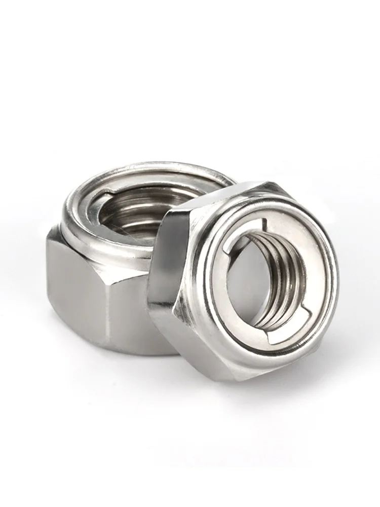 M3 M4 M5 M6 M8 M10 M12 M14 M16 M18 M20 304 A2 Stainless Steel All Metal Insert Hex Hexagon Self Lock Nut Locknut DIN980 GB6184