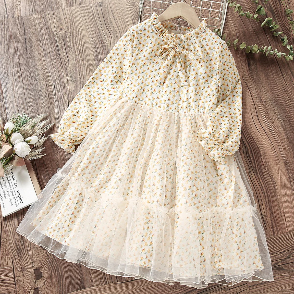 Baby Kids Elegant Flower Dresses for Girls Clothes Teenagers Princess Party Floral Outfits Children Costumes 6 8 10 11 12 Years