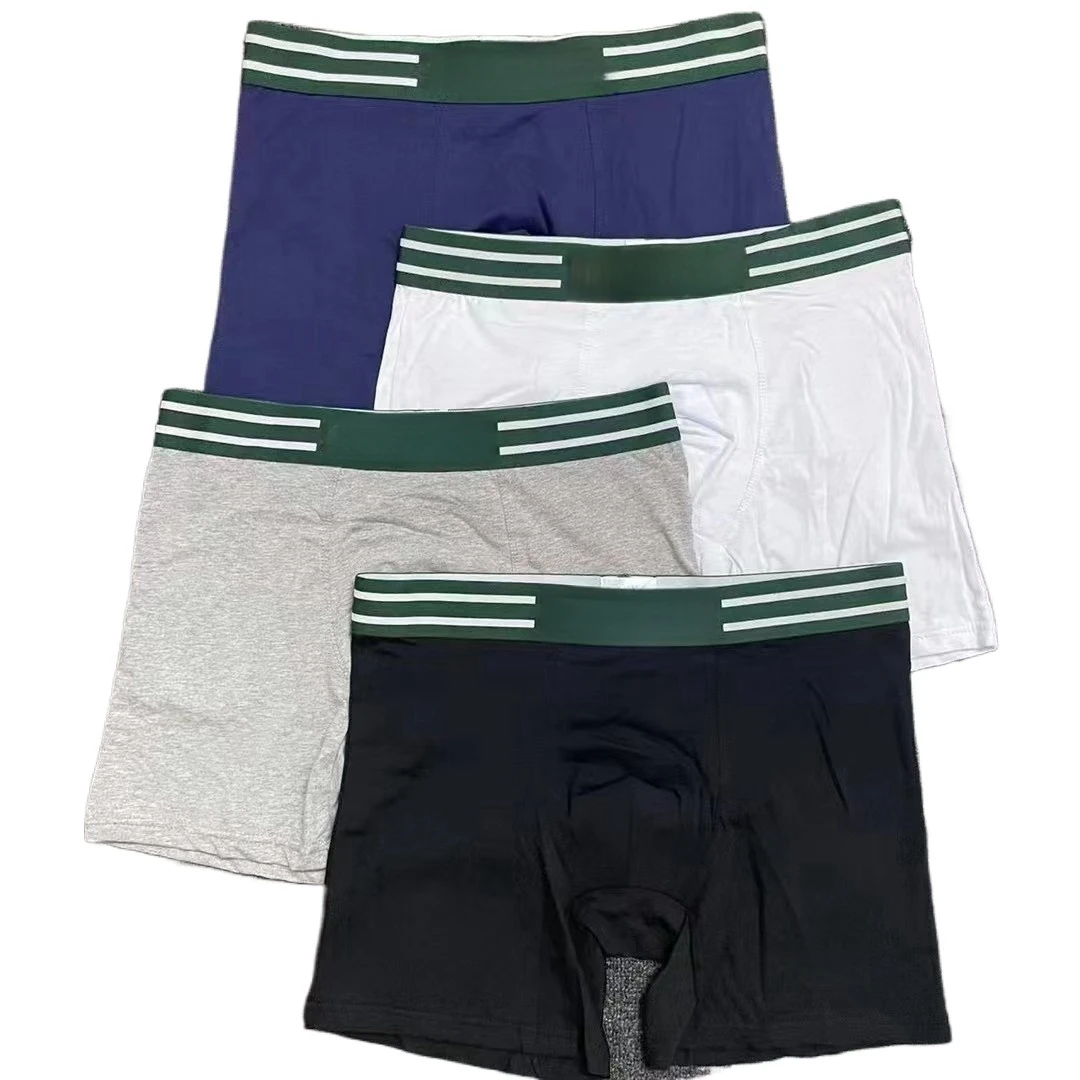 Shorts boxer de algodão com logotipo para homens, roupas íntimas respiráveis, cintura média, esportes masculinos, tendência fofa, M-2XL